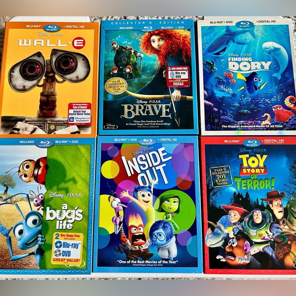 Pixar Disney blu-ray/DVD assortment